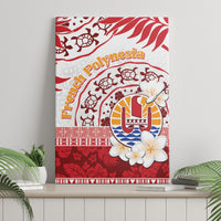 French Polynesia Internal Autonomy Day Canvas Wall Art Tropical Hibiscus And Turtle Pattern LT05 - Polynesian Pride