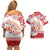 French Polynesia Internal Autonomy Day Couples Matching Off Shoulder Short Dress and Hawaiian Shirt Tropical Hibiscus And Turtle Pattern