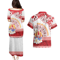 French Polynesia Internal Autonomy Day Couples Matching Puletasi and Hawaiian Shirt Tropical Hibiscus And Turtle Pattern LT05 - Polynesian Pride