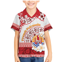 French Polynesia Internal Autonomy Day Family Matching Mermaid Dress and Hawaiian Shirt Tropical Hibiscus And Turtle Pattern LT05 Son's Shirt Red - Polynesian Pride