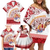 French Polynesia Internal Autonomy Day Family Matching Off Shoulder Short Dress and Hawaiian Shirt Tropical Hibiscus And Turtle Pattern LT05 - Polynesian Pride