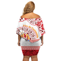 French Polynesia Internal Autonomy Day Family Matching Off Shoulder Short Dress and Hawaiian Shirt Tropical Hibiscus And Turtle Pattern LT05 - Polynesian Pride