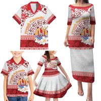 French Polynesia Internal Autonomy Day Family Matching Puletasi and Hawaiian Shirt Tropical Hibiscus And Turtle Pattern LT05 - Polynesian Pride