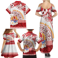 French Polynesia Internal Autonomy Day Family Matching Summer Maxi Dress and Hawaiian Shirt Tropical Hibiscus And Turtle Pattern LT05 - Polynesian Pride
