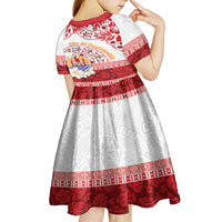 French Polynesia Internal Autonomy Day Kid Short Sleeve Dress Tropical Hibiscus And Turtle Pattern LT05 - Polynesian Pride