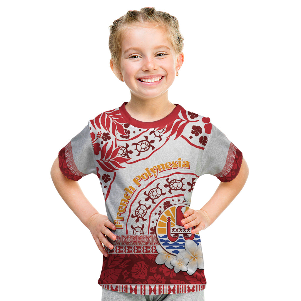 French Polynesia Internal Autonomy Day Kid T Shirt Tropical Hibiscus And Turtle Pattern