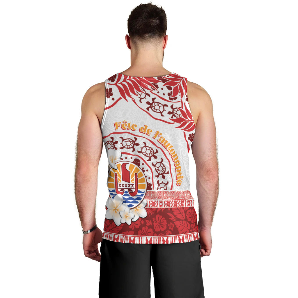 French Polynesia Internal Autonomy Day Men Tank Top Tropical Hibiscus And Turtle Pattern LT05 - Polynesian Pride