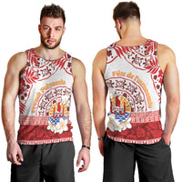 French Polynesia Internal Autonomy Day Men Tank Top Tropical Hibiscus And Turtle Pattern LT05 - Polynesian Pride