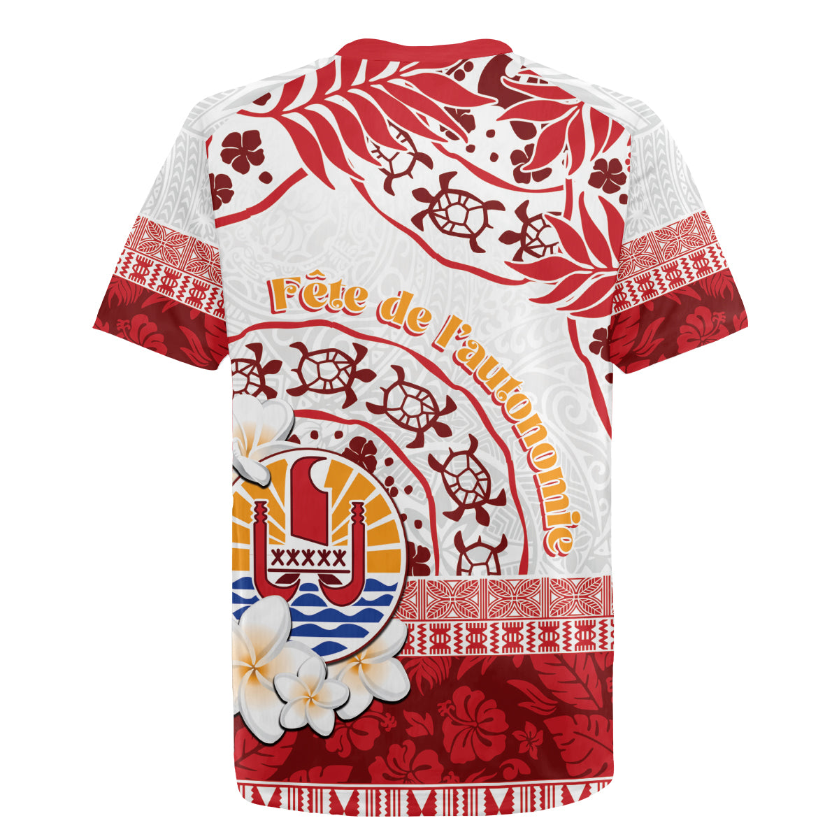 French Polynesia Internal Autonomy Day Rugby Jersey Tropical Hibiscus And Turtle Pattern LT05 - Polynesian Pride