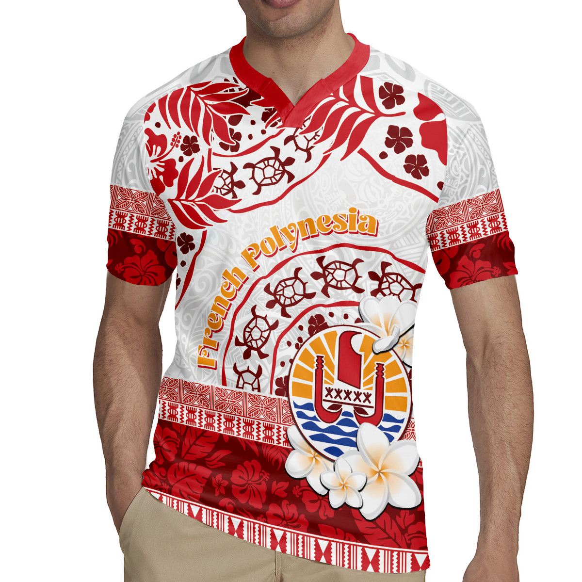 French Polynesia Internal Autonomy Day Rugby Jersey Tropical Hibiscus And Turtle Pattern LT05 - Polynesian Pride