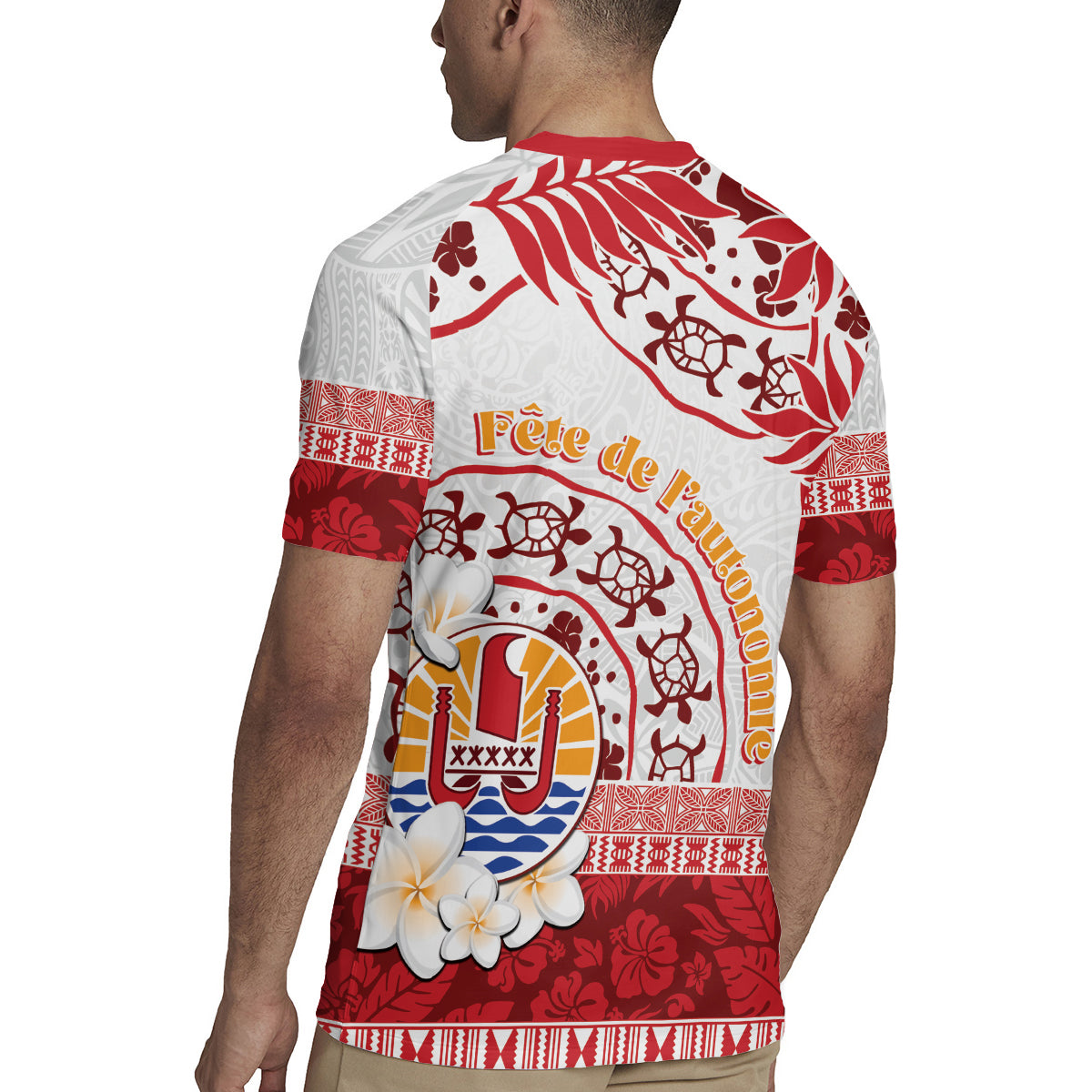 French Polynesia Internal Autonomy Day Rugby Jersey Tropical Hibiscus And Turtle Pattern LT05 - Polynesian Pride