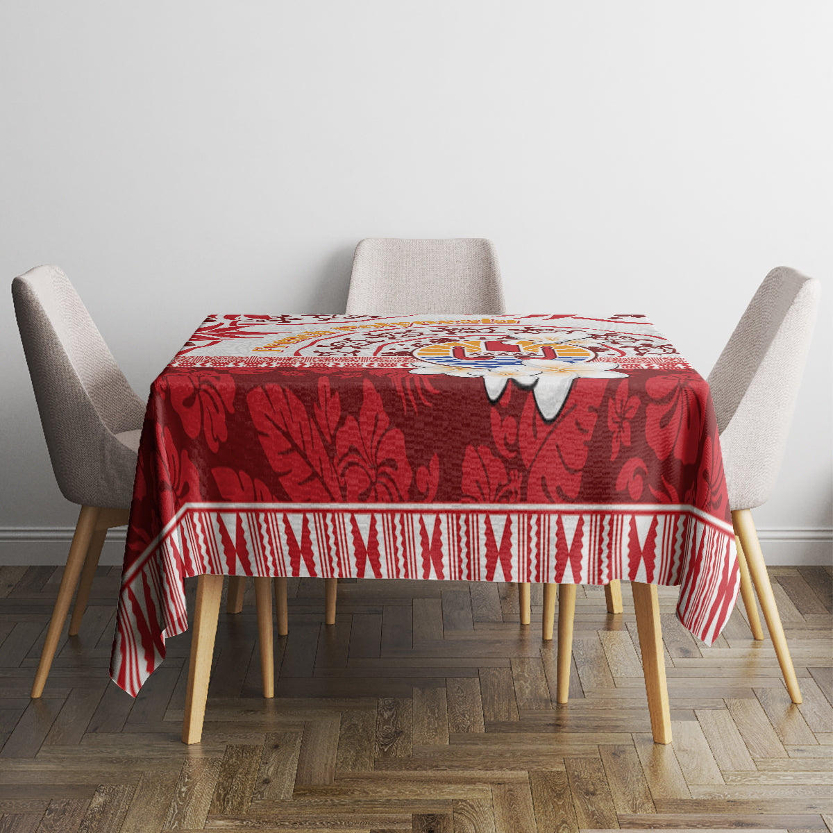 French Polynesia Internal Autonomy Day Tablecloth Tropical Hibiscus And Turtle Pattern LT05 - Polynesian Pride