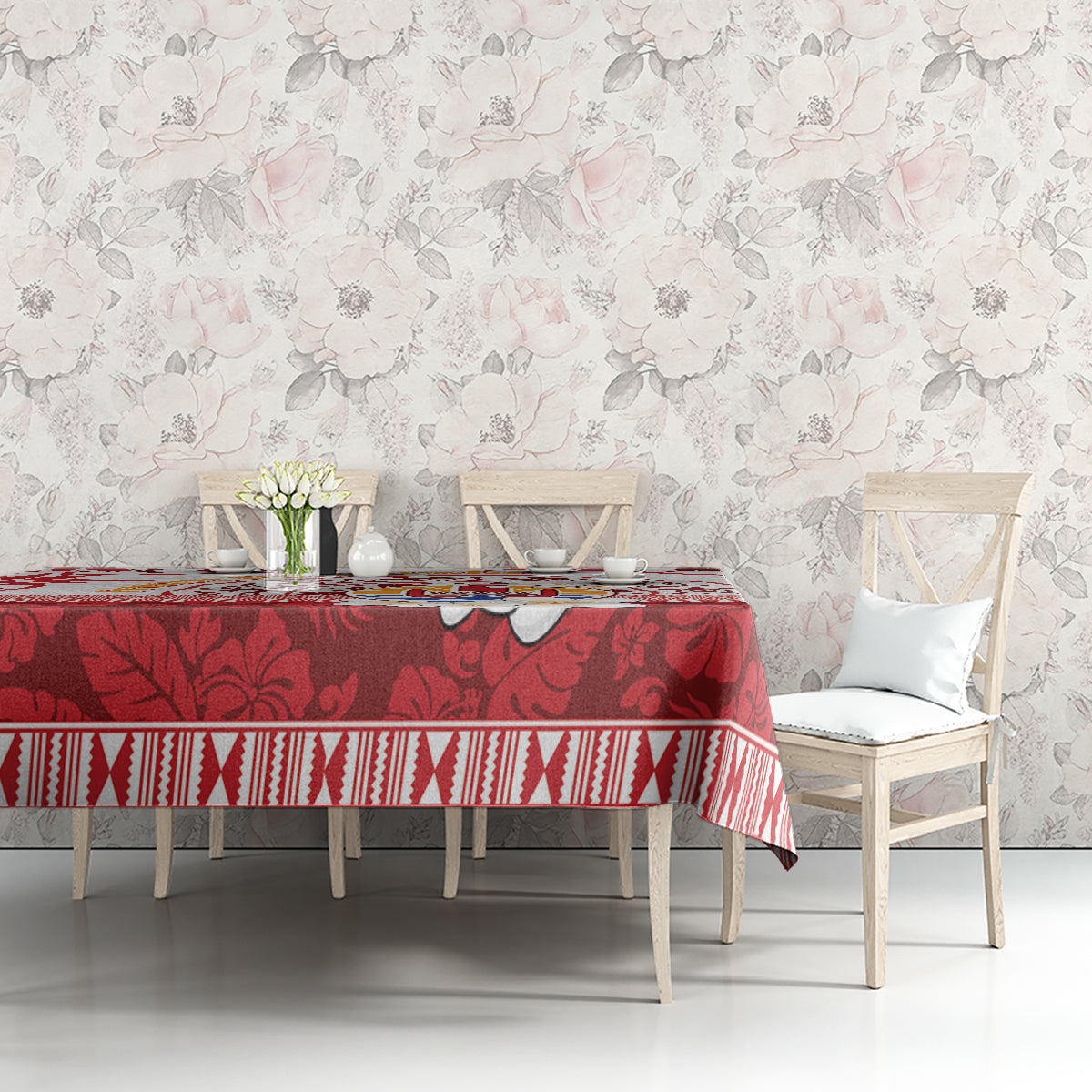 French Polynesia Internal Autonomy Day Tablecloth Tropical Hibiscus And Turtle Pattern LT05 - Polynesian Pride