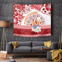 French Polynesia Internal Autonomy Day Tapestry Tropical Hibiscus And Turtle Pattern LT05 - Polynesian Pride