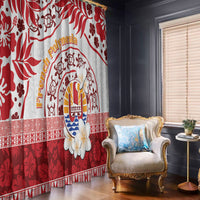 French Polynesia Internal Autonomy Day Window Curtain Tropical Hibiscus And Turtle Pattern LT05 - Polynesian Pride