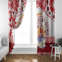 French Polynesia Internal Autonomy Day Window Curtain Tropical Hibiscus And Turtle Pattern LT05 - Polynesian Pride