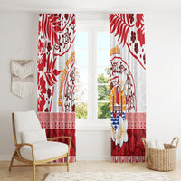 French Polynesia Internal Autonomy Day Window Curtain Tropical Hibiscus And Turtle Pattern LT05 - Polynesian Pride