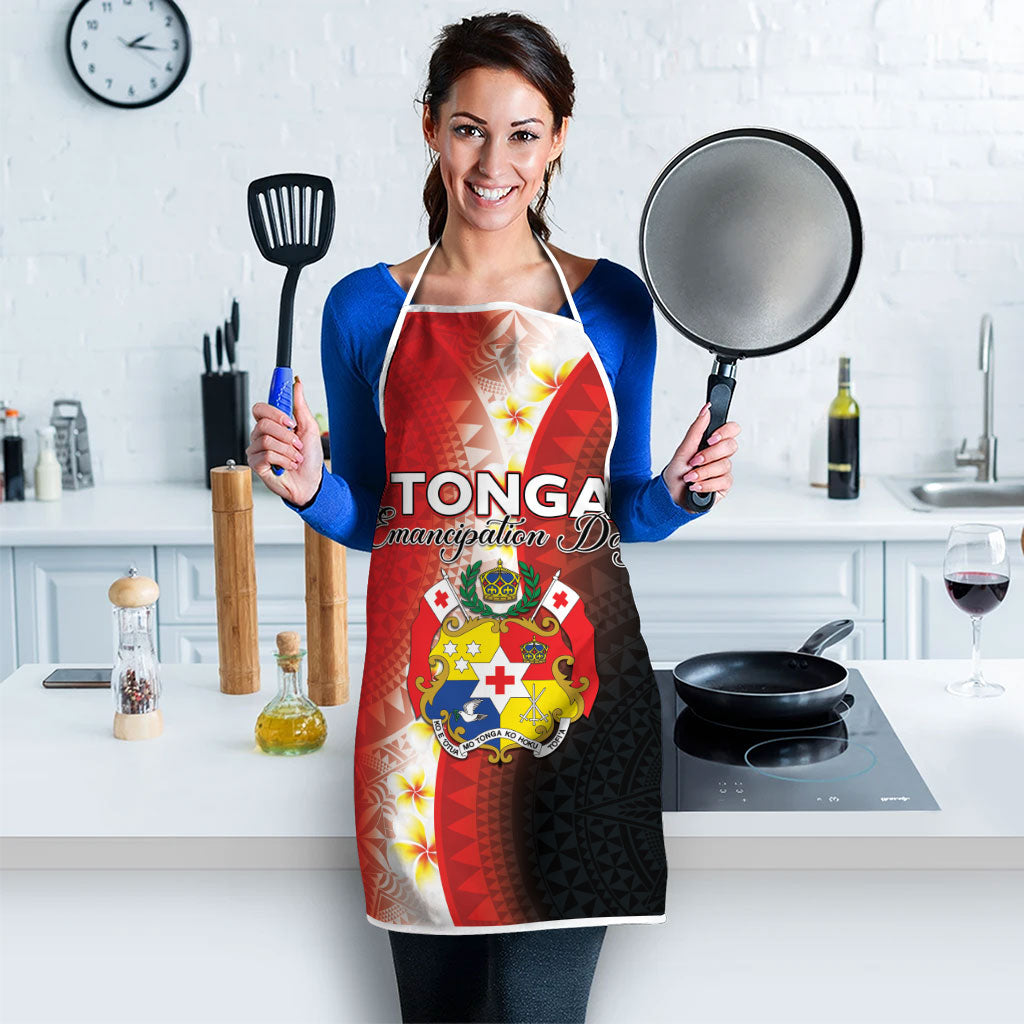 Tonga Emancipation Day Apron Tongan Ngatu Pattern With Plumeria LT05 - Polynesian Pride