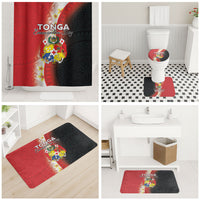 Tonga Emancipation Day Bathroom Set Tongan Ngatu Pattern With Plumeria LT05 - Polynesian Pride