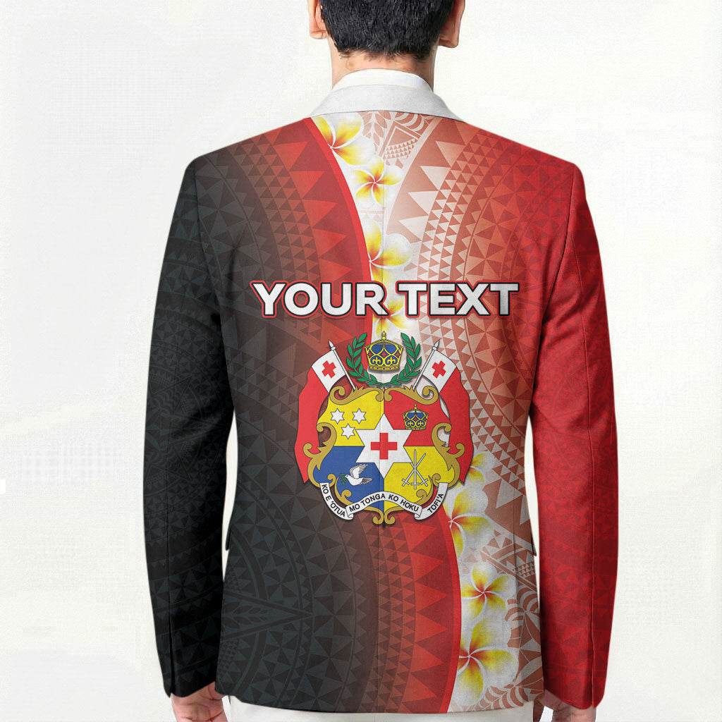 Personalised Tonga Emancipation Day Blazer Tongan Ngatu Pattern With Plumeria LT05 - Polynesian Pride