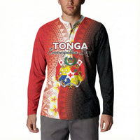 Personalised Tonga Emancipation Day Button Sweatshirt Tongan Ngatu Pattern With Plumeria LT05 - Polynesian Pride