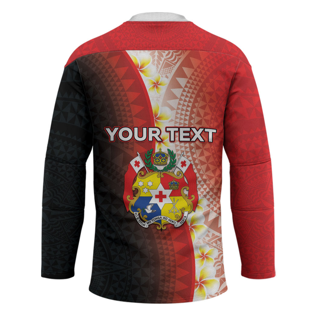 Personalised Tonga Emancipation Day Hockey Jersey Tongan Ngatu Pattern With Plumeria LT05 - Polynesian Pride
