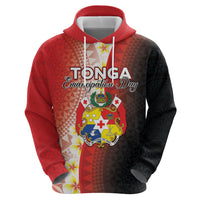 Personalised Tonga Emancipation Day Hoodie Tongan Ngatu Pattern With Plumeria LT05 - Polynesian Pride