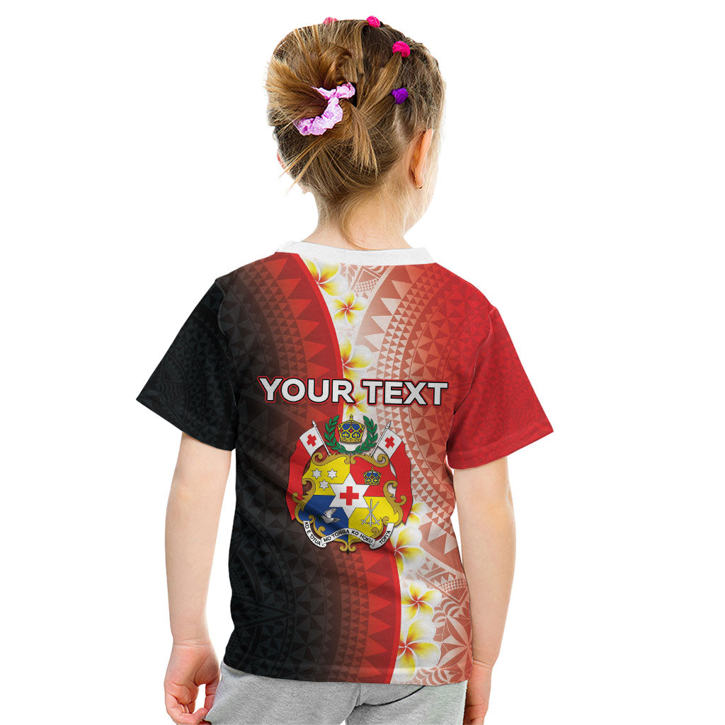 Personalised Tonga Emancipation Day Kid T Shirt Tongan Ngatu Pattern With Plumeria LT05 - Polynesian Pride