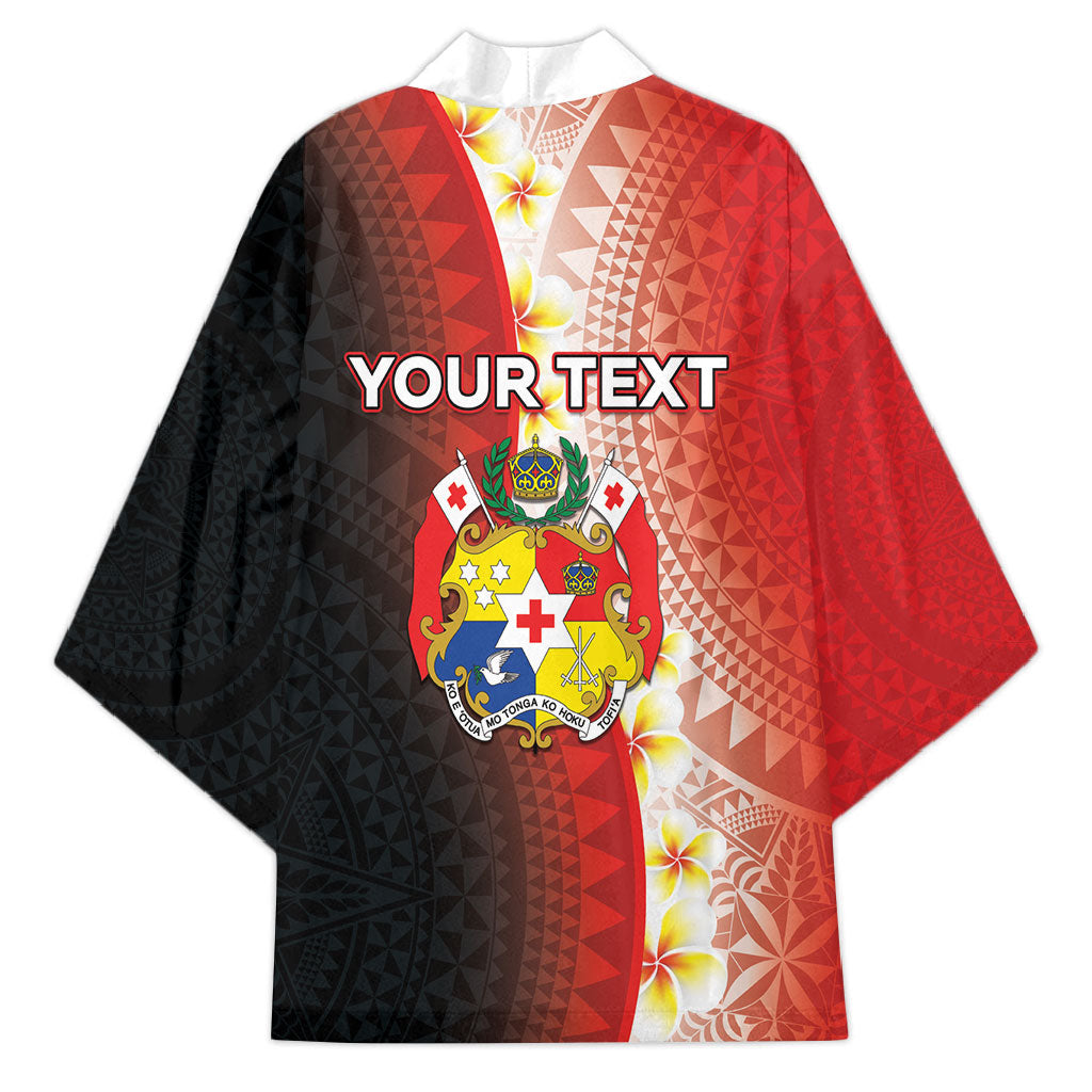 Personalised Tonga Emancipation Day Kimono Tongan Ngatu Pattern With Plumeria LT05 - Polynesian Pride