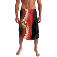 Personalised Tonga Emancipation Day Lavalava Tongan Ngatu Pattern With Plumeria LT05 Red - Polynesian Pride