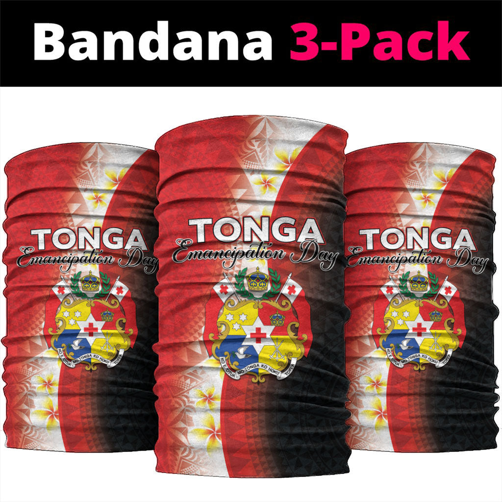Tonga Emancipation Day Neck Gaiter Tongan Ngatu Pattern With Plumeria