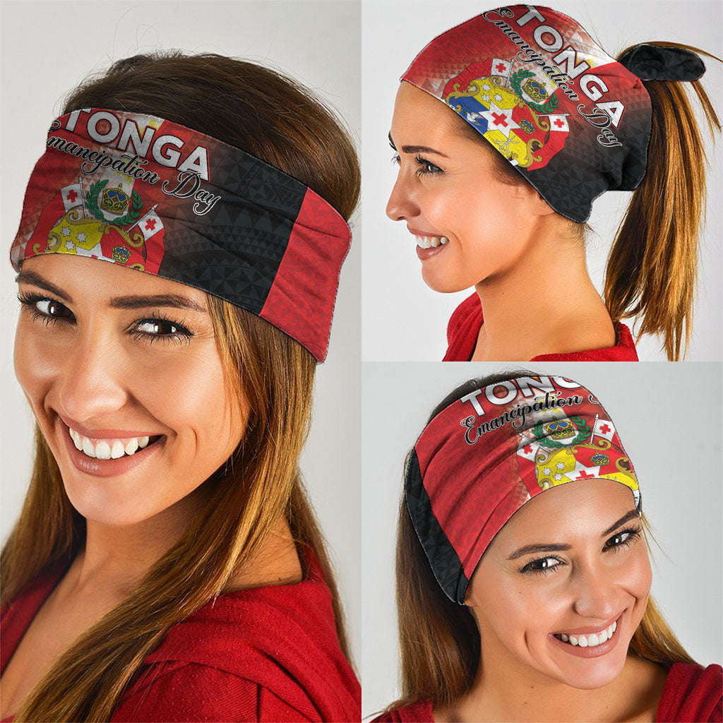 Tonga Emancipation Day Neck Gaiter Tongan Ngatu Pattern With Plumeria