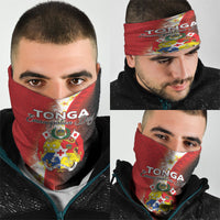 Tonga Emancipation Day Neck Gaiter Tongan Ngatu Pattern With Plumeria