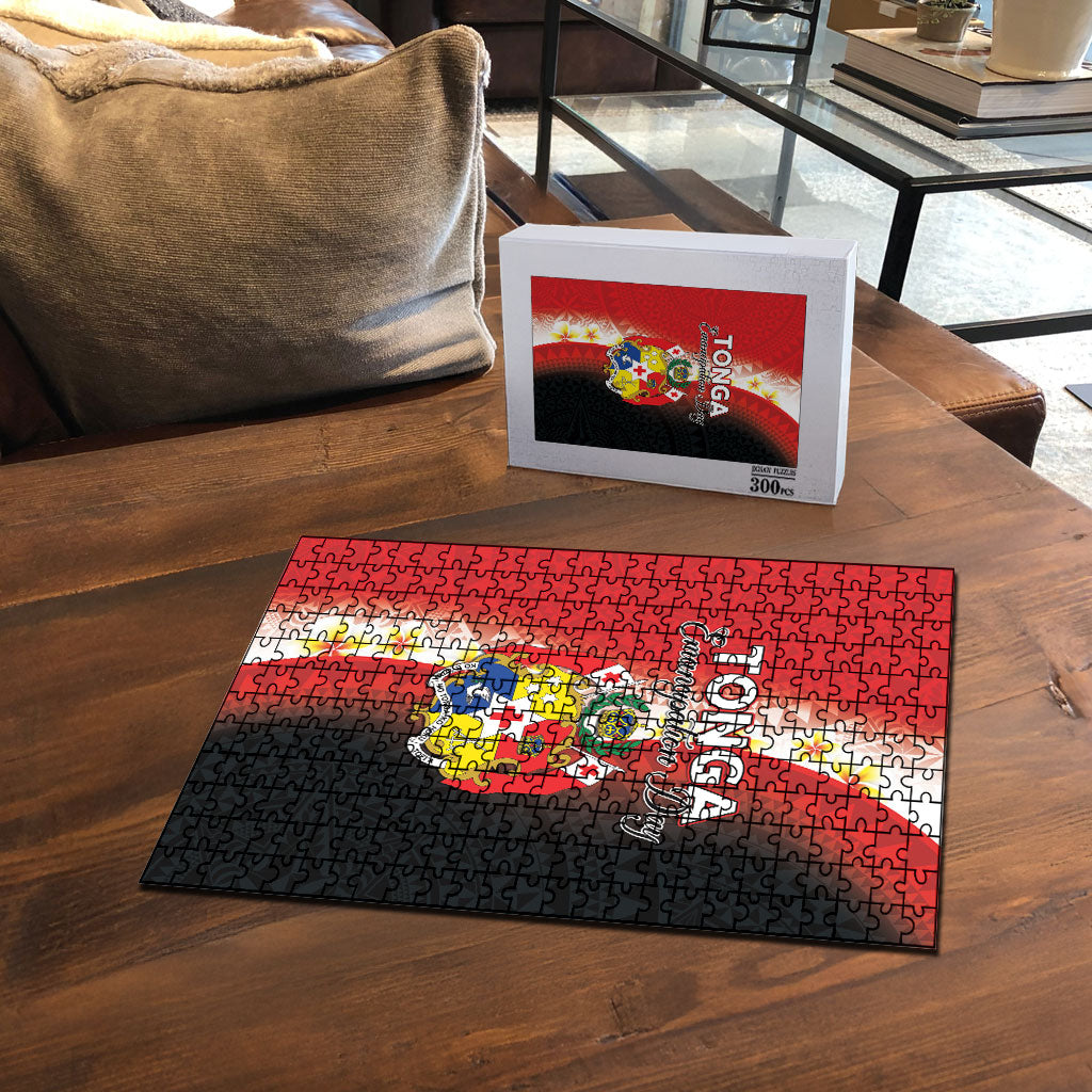 Tonga Emancipation Day Puzzle Tongan Ngatu Pattern With Plumeria