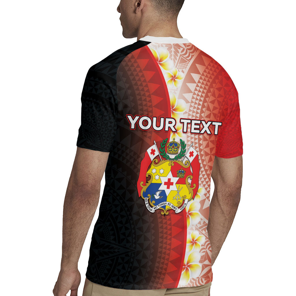 Personalised Tonga Emancipation Day Rugby Jersey Tongan Ngatu Pattern With Plumeria LT05 - Polynesian Pride