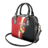 Tonga Emancipation Day Shoulder Handbag Tongan Ngatu Pattern With Plumeria LT05 - Polynesian Pride