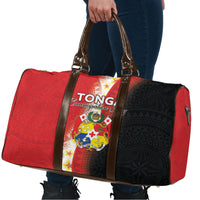 Tonga Emancipation Day Travel Bag Tongan Ngatu Pattern With Plumeria LT05 - Polynesian Pride