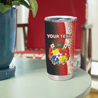 Personalised Tonga Emancipation Day Tumbler Cup Tongan Ngatu Pattern With Plumeria LT05 - Polynesian Pride