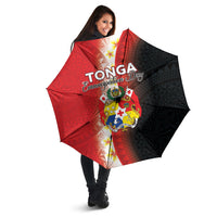 Tonga Emancipation Day Umbrella Tongan Ngatu Pattern With Plumeria LT05 - Polynesian Pride