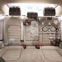 Tonga Ngatu Motifs Back Car Seat Cover With Coat Of Arms Beige