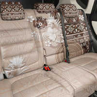 Tonga Ngatu Motifs Back Car Seat Cover With Coat Of Arms Beige