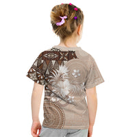 Tonga Ngatu Motifs Kid T Shirt With Coat Of Arms Beige