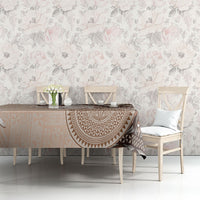 Tonga Ngatu Motifs Tablecloth With Coat Of Arms Beige