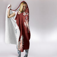 Tonga Ngatu Motifs Hooded Blanket With Coat Of Arms Red LT05 - Polynesian Pride