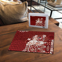 Tonga Ngatu Motifs Puzzle With Coat Of Arms Red LT05 - Polynesian Pride