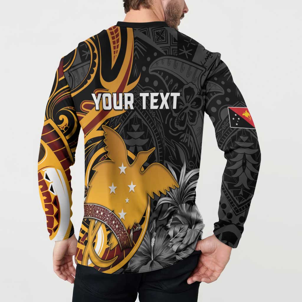 Personalised Papua New Guinea Button Sweatshirt Happy 50th Independence Anniversary LT05 - Polynesian Pride