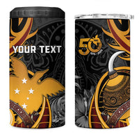 Personalised Papua New Guinea 4 in 1 Can Cooler Tumbler Happy 50th Independence Anniversary LT05 One Size: 16 oz Black - Polynesian Pride