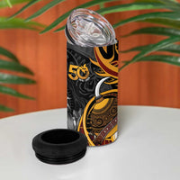 Personalised Papua New Guinea 4 in 1 Can Cooler Tumbler Happy 50th Independence Anniversary LT05 - Polynesian Pride