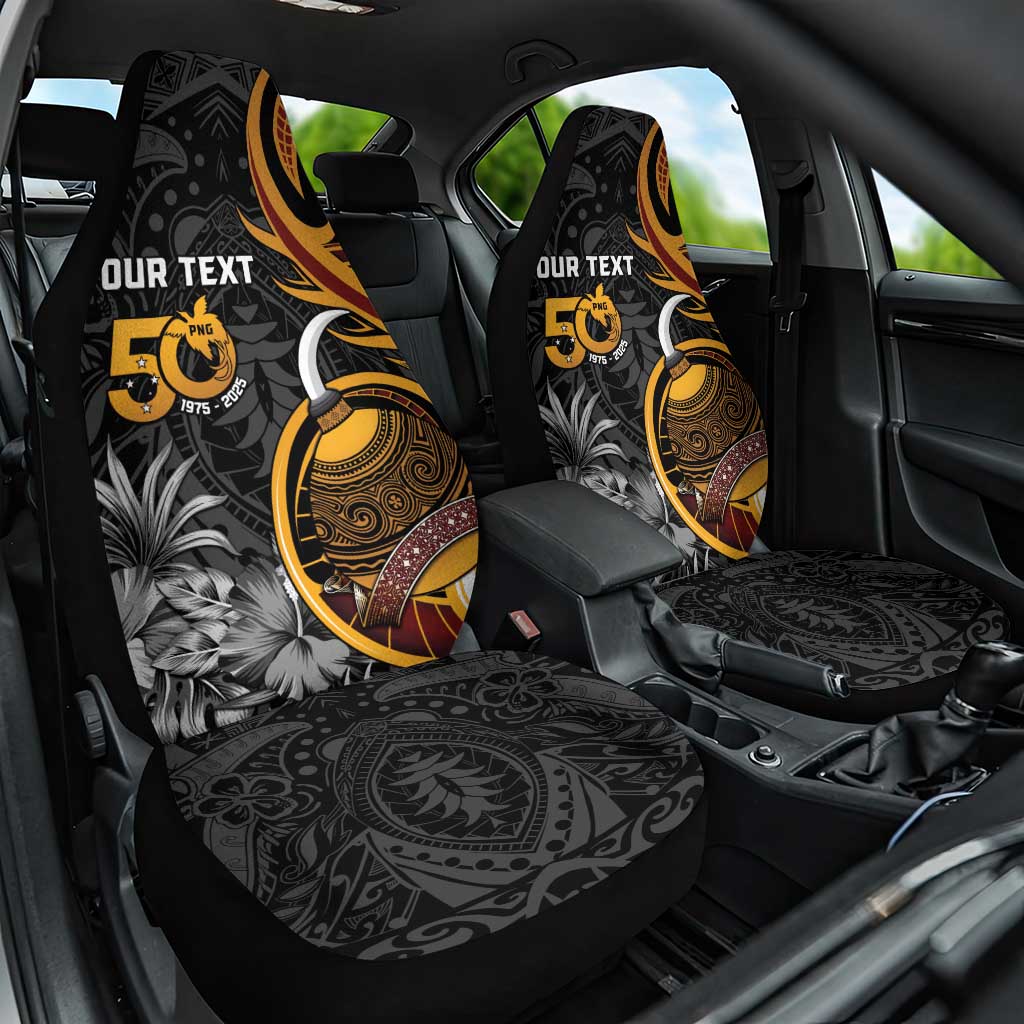 Personalised Papua New Guinea Car Seat Cover Happy 50th Independence Anniversary - Polynesian Pride