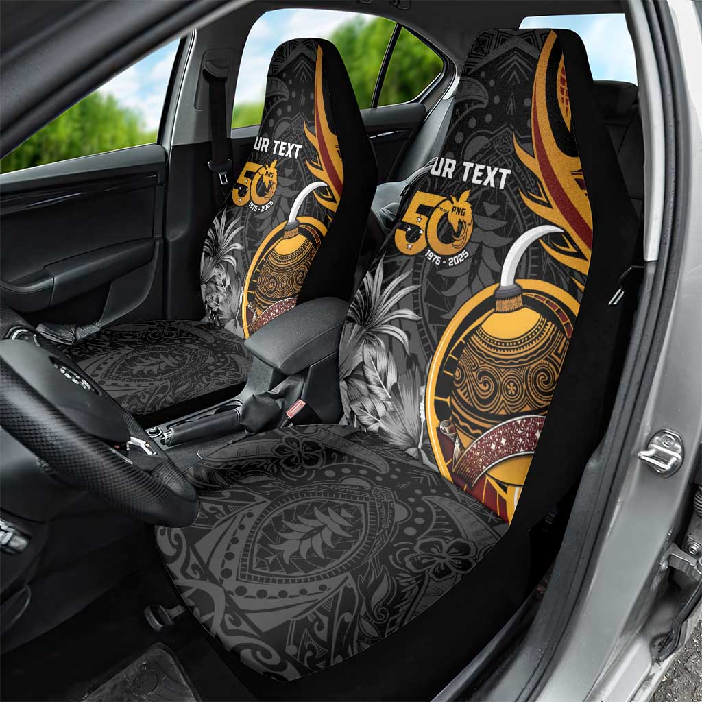 Personalised Papua New Guinea Car Seat Cover Happy 50th Independence Anniversary - Polynesian Pride